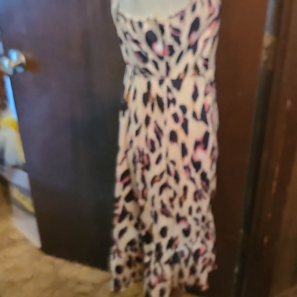 Entro Pink and Black Animal Print Midi Dress - Picture 8 of 14